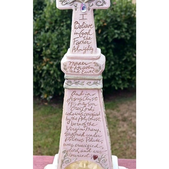 VTG Enesco Foundations Cross Night Light Apostles Creed Prayer Strength Healing - Picture 2 of 7